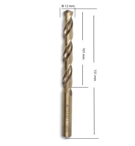 MTE 12 mm Paslanmaz Matkap Ucu Altın Seri HSS-E DIN 338