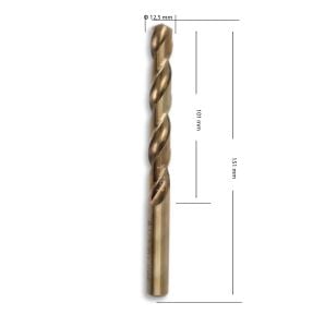 MTE 12,5 mm Paslanmaz Matkap Ucu Altın Seri HSS-E DIN 338