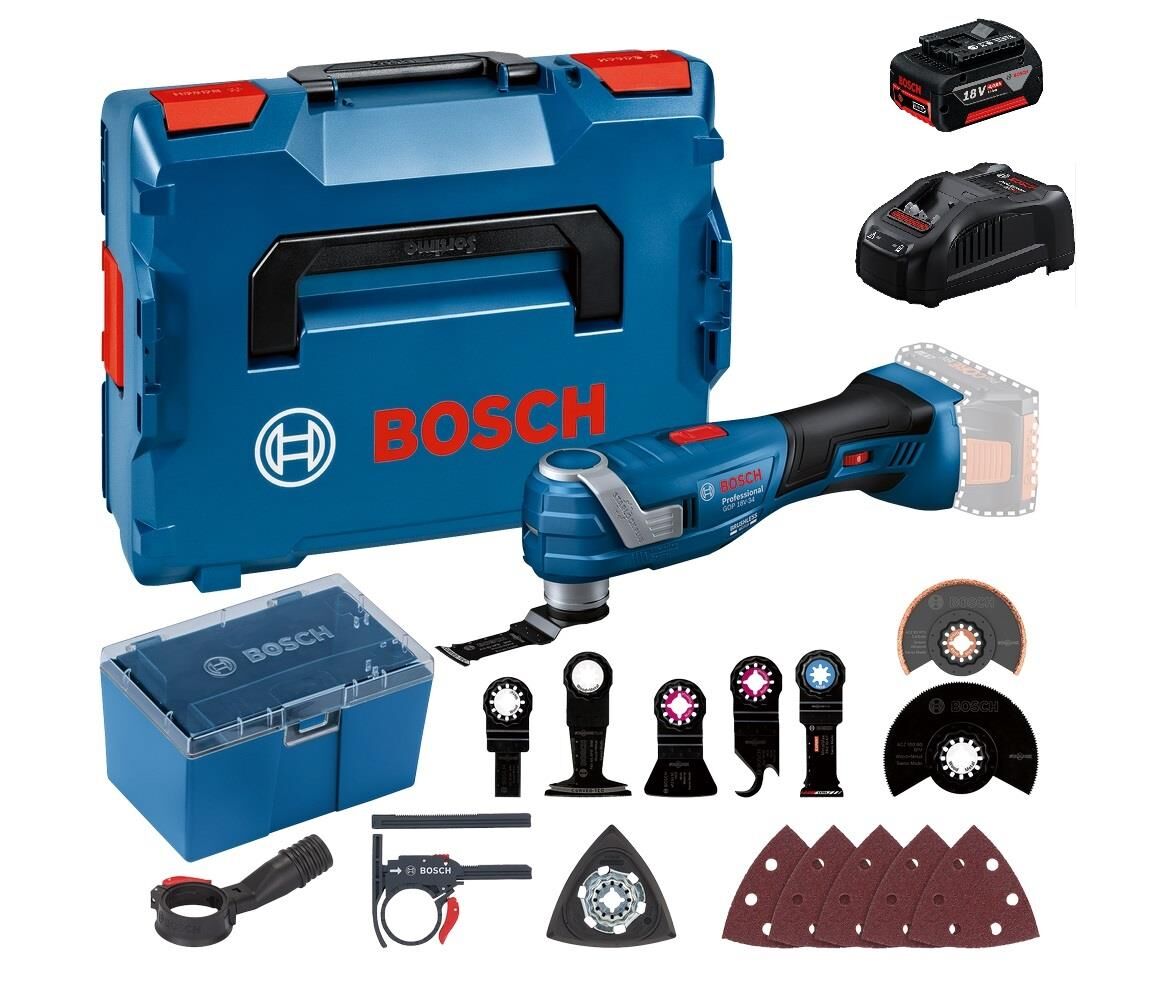 Bosch GOP 18V-34 1x4Ah Akülü Çok Amaçlı Kesici Makine 16 Parça Aksesuarlı