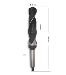 MTE 48 mm Mors Konik Saplı Matkap Ucu HSS (DIN 345)