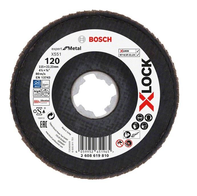 Bosch X-LOCK Flap Disk 115 mm 120 Kum X551 2608619810