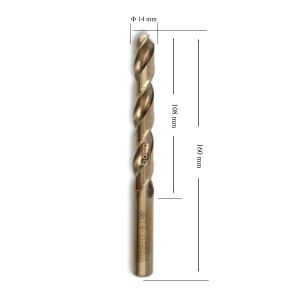 MTE 14 mm Paslanmaz Matkap Ucu Altın Seri HSS-E DIN 338