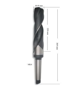 MTE 49 mm Mors Konik Saplı Matkap Ucu HSS (DIN 345)