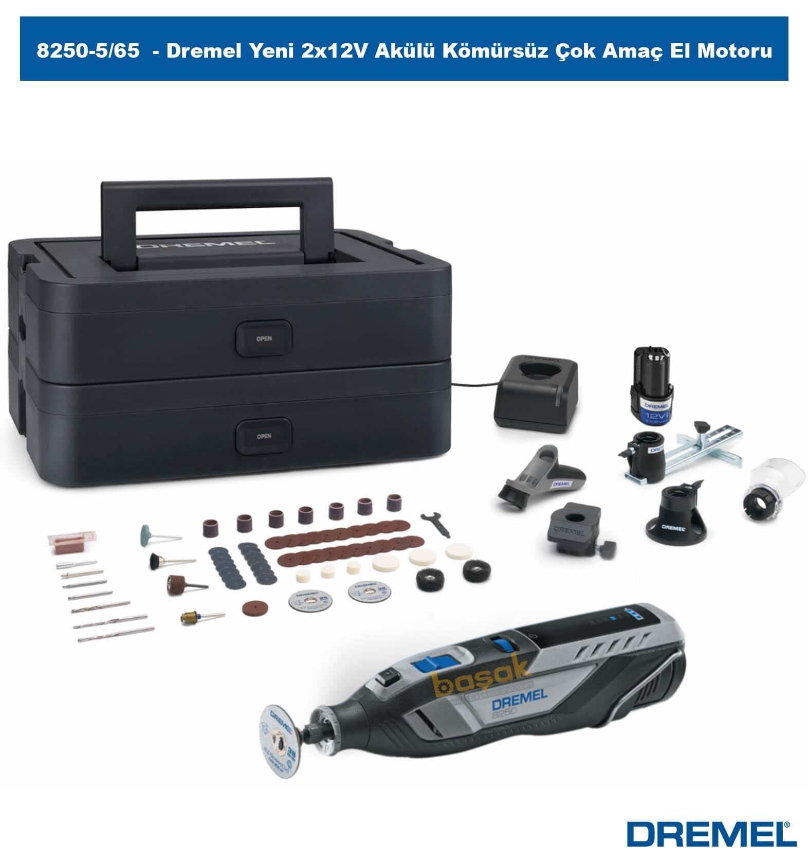 Dremel 8250-5/65 Yeni 2x12V Akülü Kömürsüz Çok Amaç El Motoru F0138250JF