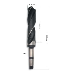 MTE 50 mm Mors Konik Saplı Matkap Ucu HSS (DIN 345)