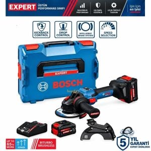 Bosch Expert EXWS18V-15S 125 mm 2x8 Ah Akülü Taşlama BITURBO 06019M6003
