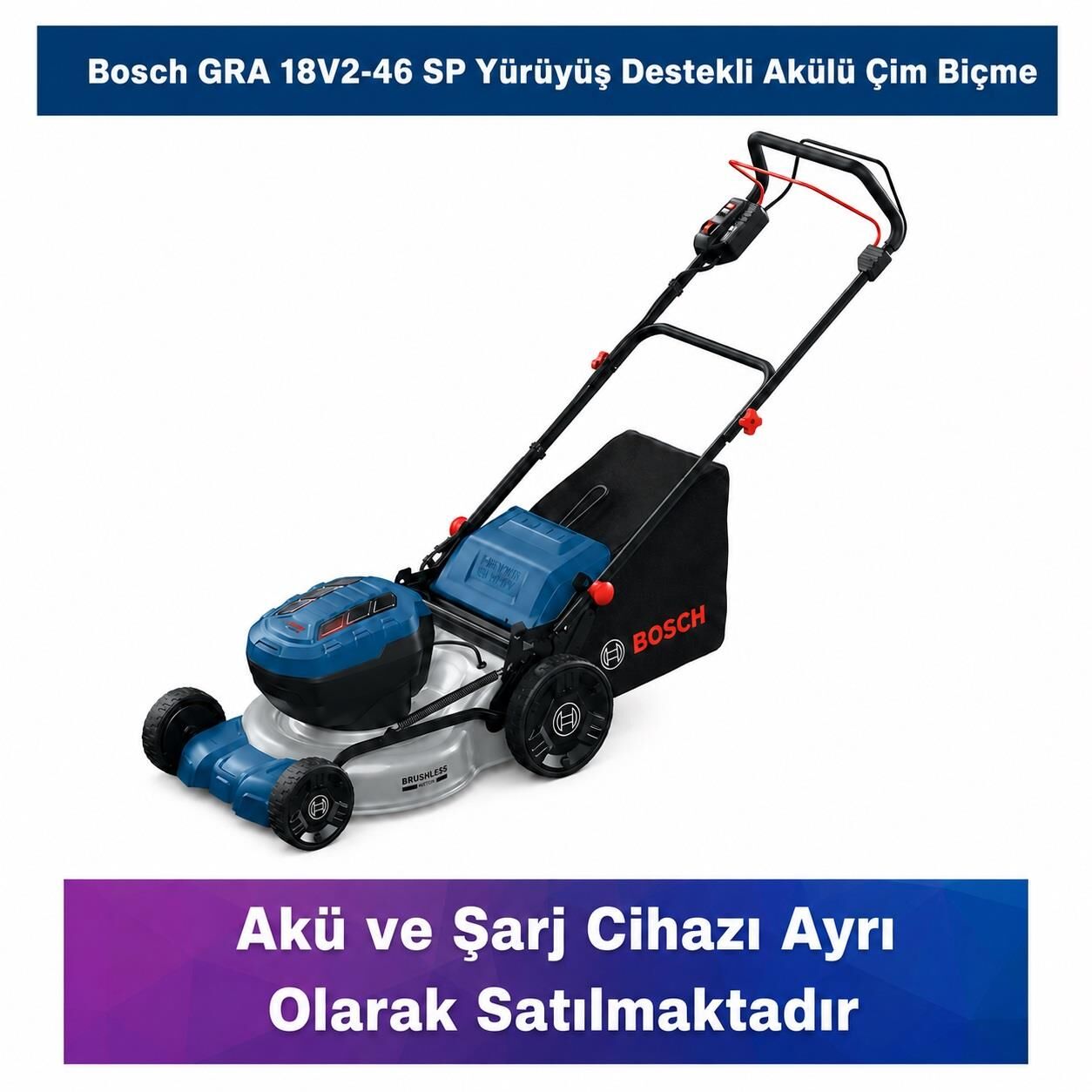 Bosch GRA 18V2-46 SP Yürüyüş Destekli Akülü Çim Biçme (Solo) 06008C8200
