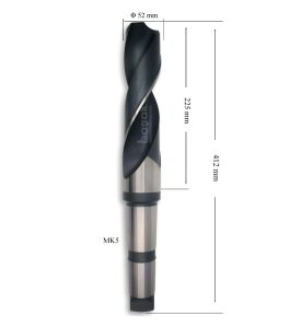 MTE 52 mm Mors Konik Saplı Matkap Ucu HSS (DIN 345)