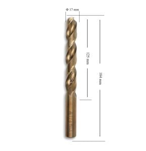 MTE 17 mm Paslanmaz Matkap Ucu Altın Seri HSS-E DIN 338