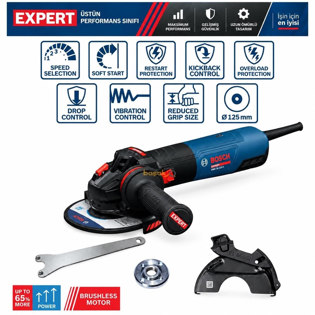 Bosch Expert EXWS20-125SB 2000 W Avuç Taşlama İnce Gövdeli 06017D5000