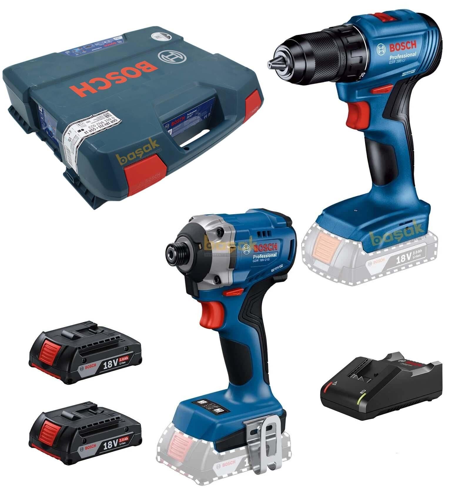 Bosch 2'li Akülü Set GDR 18V-215+GSR 185-LI 2x2 Ah 06019N2023