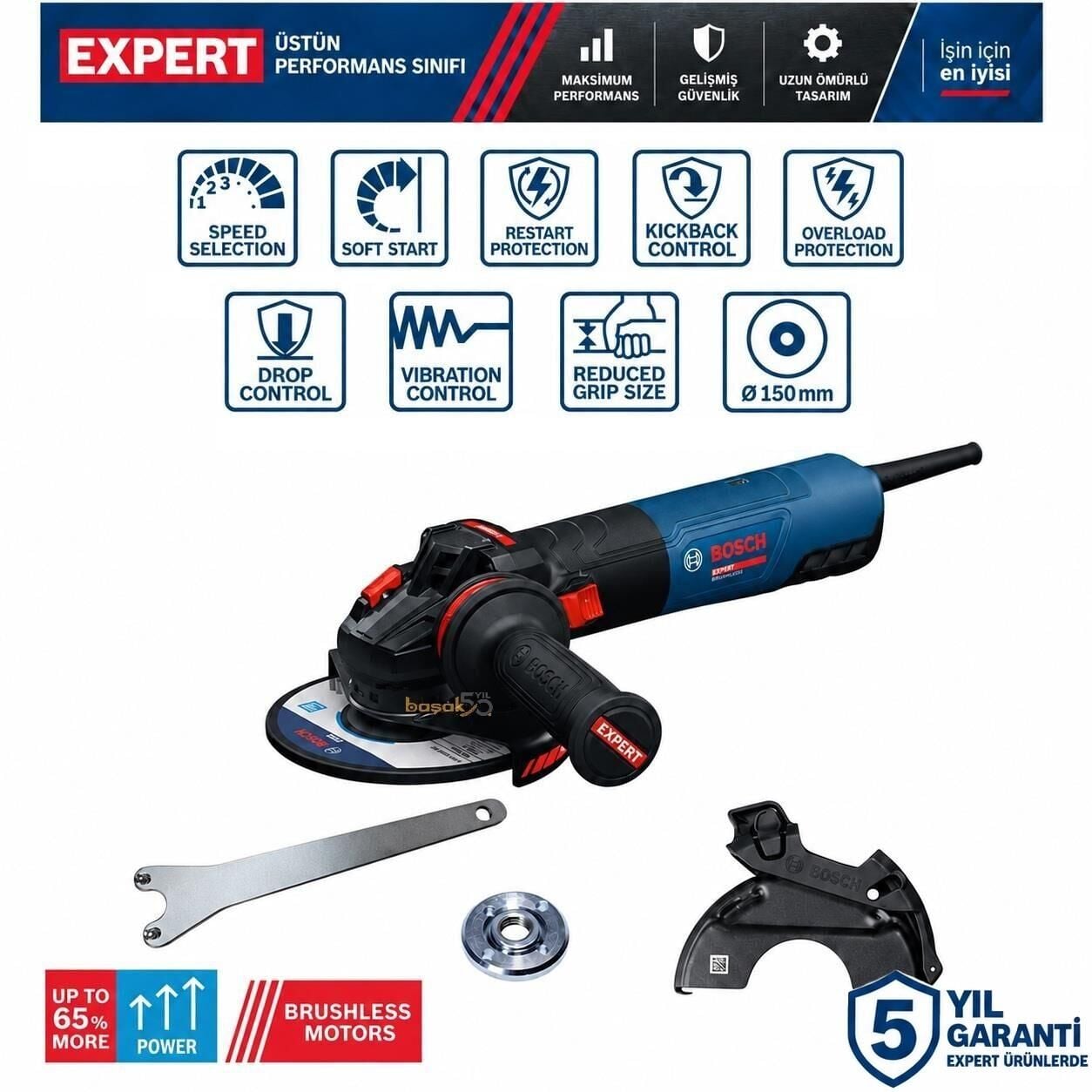 Bosch Expert EXWS20-150SB 2000 W Avuç Taşlama İnce Gövdeli 06017D5300