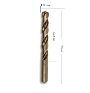 MTE 18,5 mm Paslanmaz Matkap Ucu Altın Seri HSS-E DIN 338