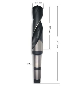 MTE 58 mm Mors Konik Saplı Matkap Ucu HSS (DIN 345)