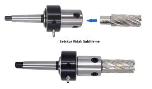 Manyetik Matkap Mors Konik Adaptörü MK2 Vidalı Soğutmalı