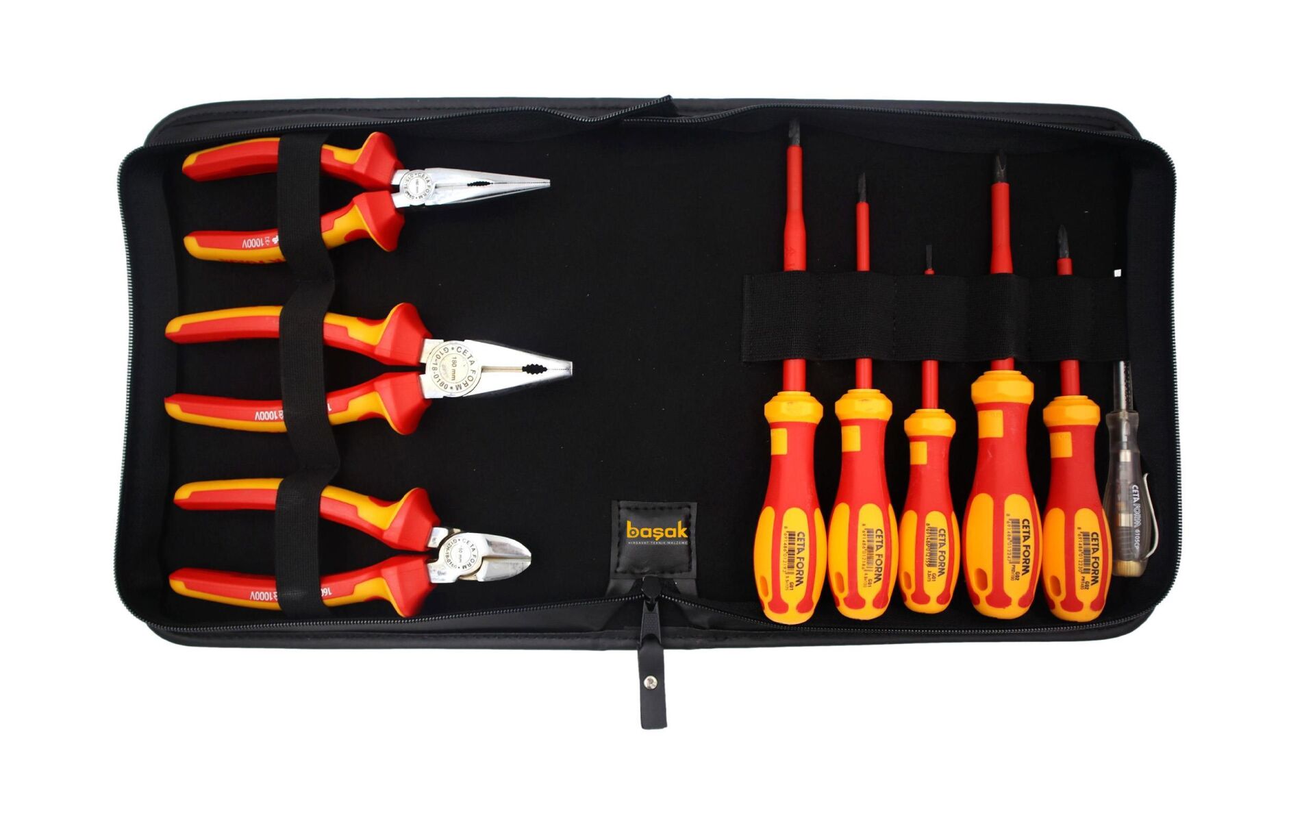 Ceta Form 9 Parça 1000 volt VDE Pense Tornavida Seti Deri Çantalı