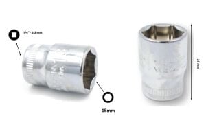 Ceta Form ¼” 15 mm 6 Köşe Lokma Anahtar C02-H150