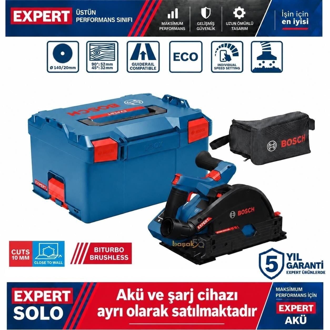 Bosch EXPERT EXKT18V-52G 140 mm Akülü Daldırmalı Testere Solo 06016B4100