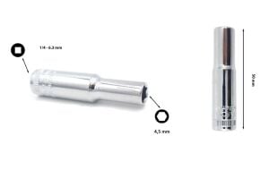 Ceta Form ¼” 4,5 mm 6 Köşe Derin Lokma Anahtar C04-H045