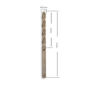 MTE 4,2 mm Paslanmaz Matkap Ucu Altın Seri HSS-E DIN 338