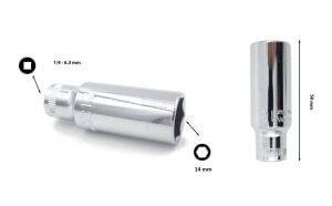 Ceta Form ¼” 14 mm 6 Köşe Derin Lokma Anahtar C04-H140