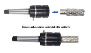 Manyetik Matkap Mors Konik Adaptörü MK3 Otomatik