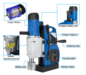 3Keego SMD 75 B 4 Vitesli 75 mm Manyetik Matkap