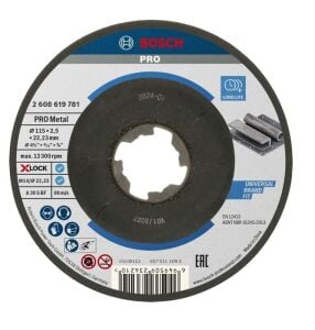 Bosch PRO 115x2,5 mm X-LOCK Metal Kesme Taşı Bombeli 2608619781