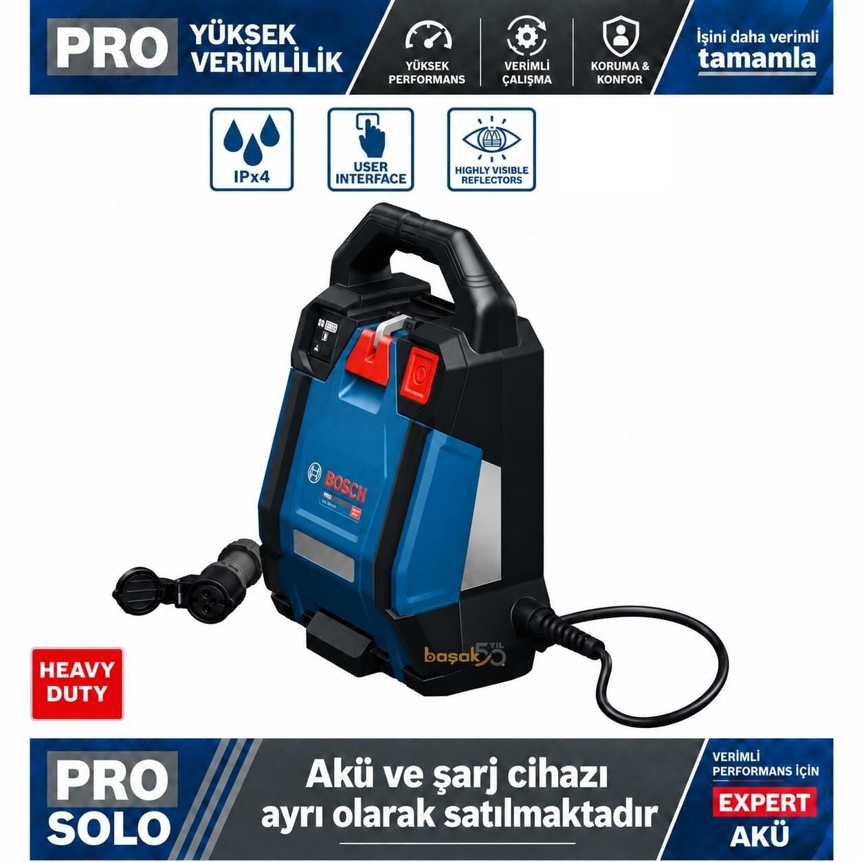 Bosch PRO GPU 18V2DI 2x18V Akülü Beton Vibratörü Güç Ünitesi Solo 06019P9000