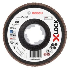Bosch X-LOCK Flap Disk 125 mm 80 Kum X551 2608619805
