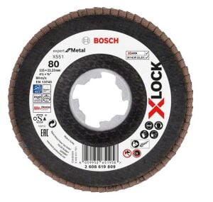 Bosch X-LOCK Flap Disk 115 mm 80 Kum X551 2608619809