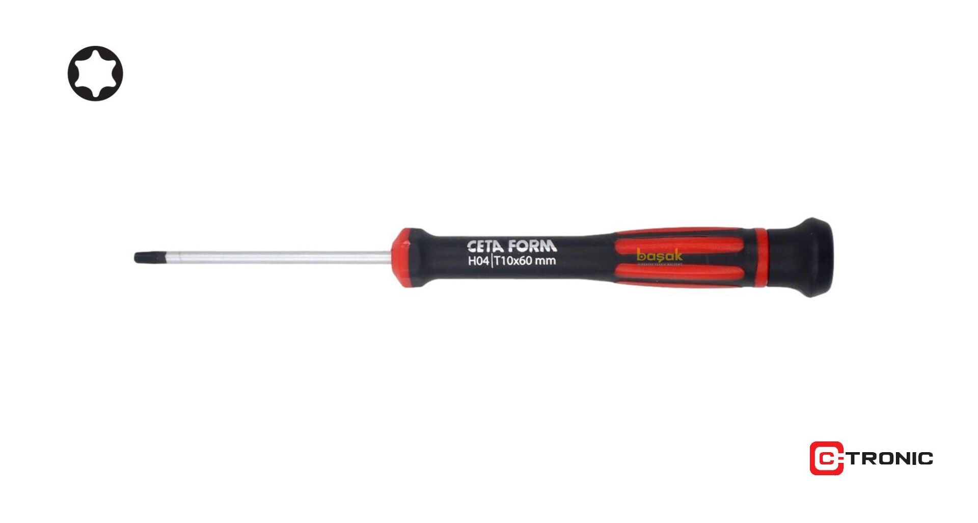 Ceta Form T10 x 60 mm Elektronikçi Torx Tornavida H04-10-060