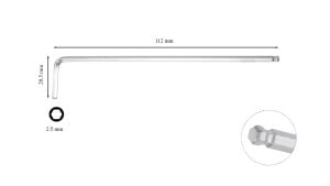 Ceta Form 2.5 mm L Topbaş Allen (Alyan) Anahtar