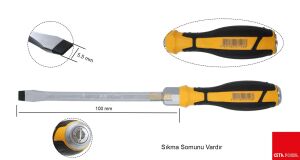 Ceta Form 5.5x100 mm Düz Uçlu Çekiçlenebilir Darbeli Tornavida F10C-055-100