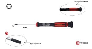 Ceta Form T9 x 60 mm Elektronikçi Torx Tornavida H04-09-060