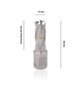 3Keego 14 x 30 mm HSS Manyetik Matkap Ucu SHC30