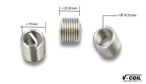 V-Coil M 16x2,0 Tırnaklı 2,0D Helicoil Yay İnox (1 Adet) 07434