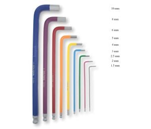 Ceta Form 1,5 - 10 mm Top Başlı Uzun Renk Kodlu Allen Takımı LT/900C
