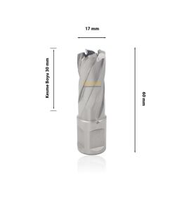 3Keego 17 x 30 mm HSS Manyetik Matkap Ucu SHC30