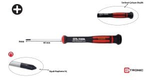 Ceta Form PH00 x 60 mm Elektronikçi Yıldız Tornavida H02-00-060