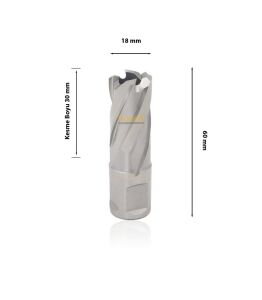 3Keego 18 x 30 mm HSS Manyetik Matkap Ucu SHC30