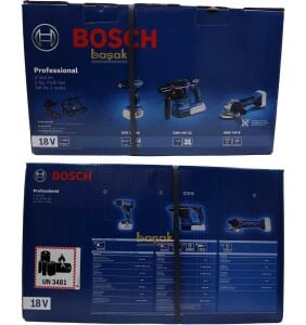 Bosch 3'lü Akülü Set GSR 18V-45+GWS 18V-8+GBH 18V-22 3x4 Ah 0615A5007L