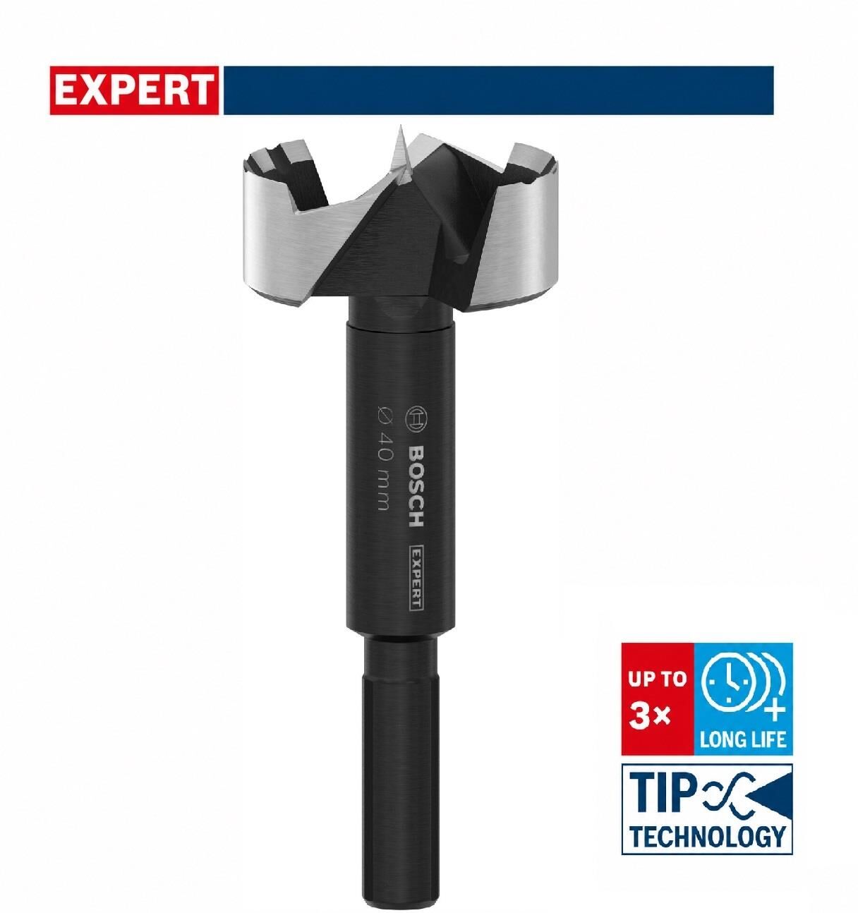 Bosch Expert 40 mm Sert Ahşap Menteşe Yeri Açma Ucu 2608901840