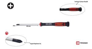 Ceta Form PH1 x 80 mm Elektronikçi Yıldız Tornavida H02-1-080