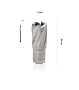 3Keego 22 x 30 mm HSS Manyetik Matkap Ucu SHC30