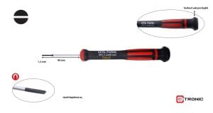 Ceta Form 1,2 x 40 mm Elektronikçi Düz Tornavida H01-12-040