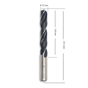 MTE 22 mm Taşlanmış Metal Matkap Ucu HSS DIN 338