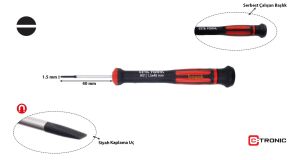 Ceta Form 1,5 x 40 mm Elektronikçi Düz Tornavida H01-15-040