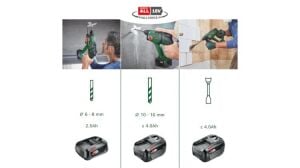 Bosch 3'lü Akülü Set Impact 18V-40+PWS 18V-70+Hammer 18V 2×2,5 + 1×4,0 Ah Akü