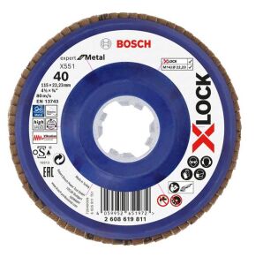 Bosch X-LOCK Flap Disk 115 mm 40 Kum Plastik Taban X551 2608619811